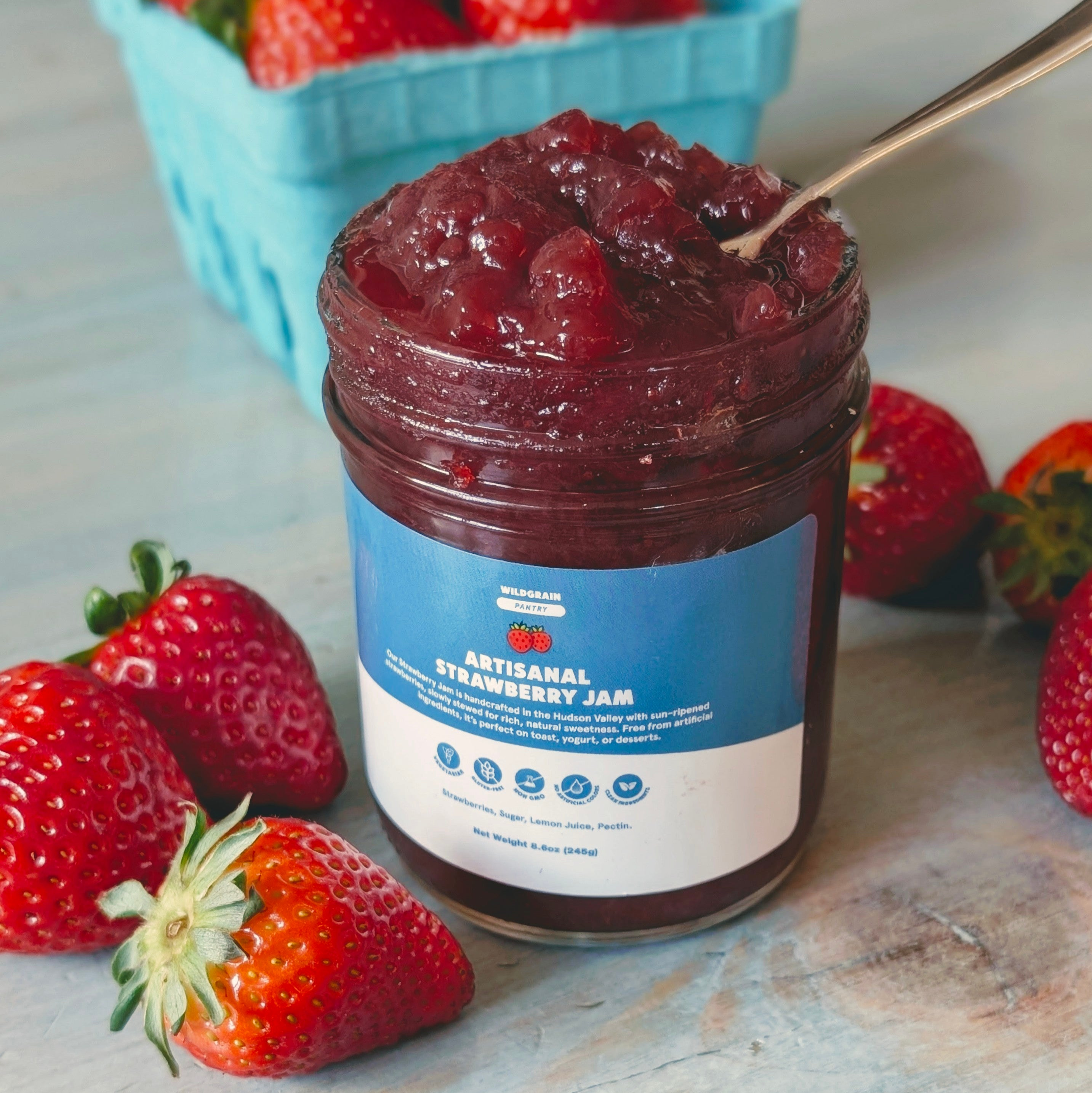 Artisanal Strawberry Jam (8.6oz) by Wildgrain