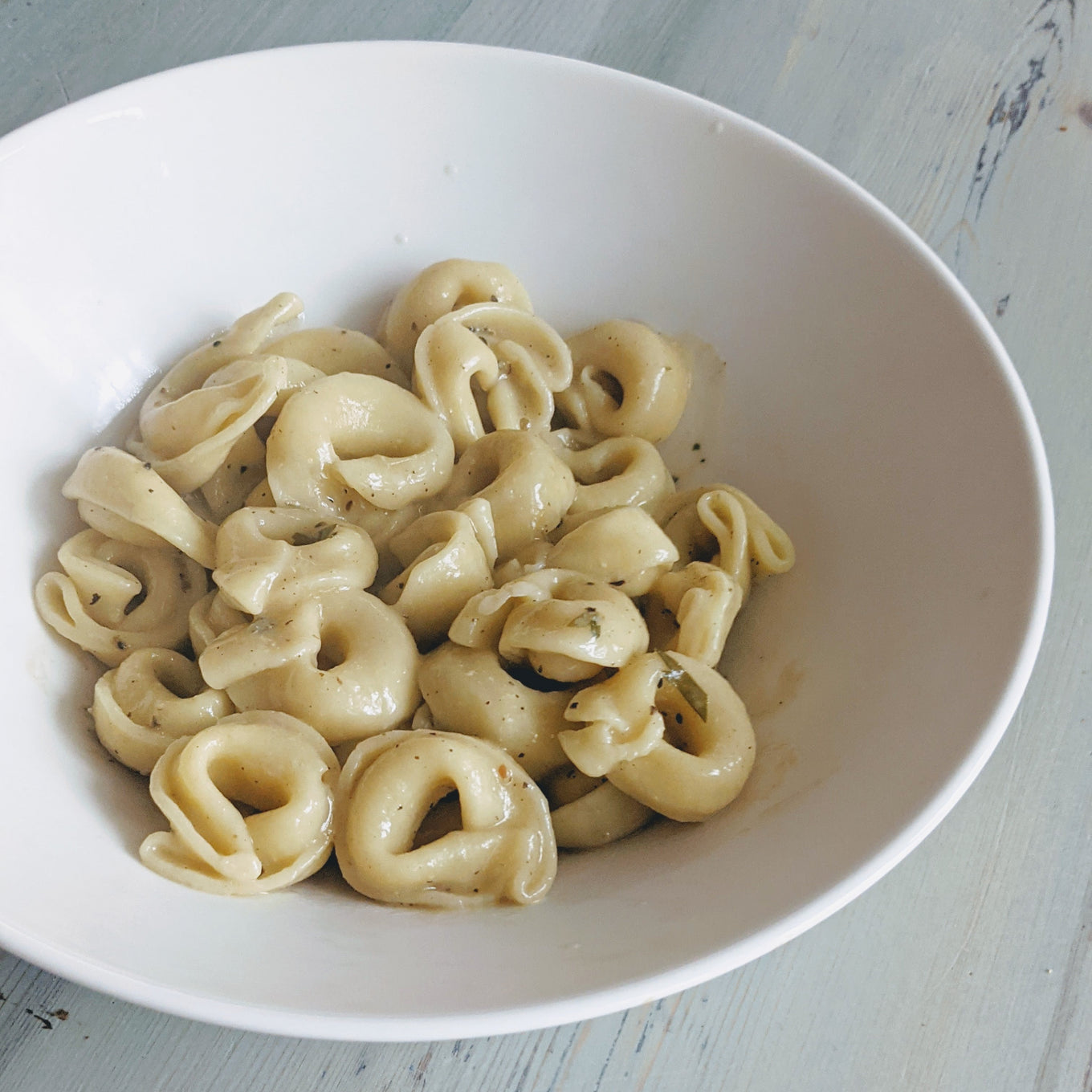 Bowl of gluten-free cheese tortellini