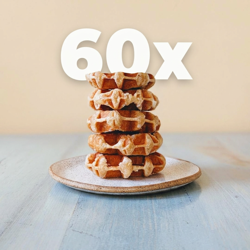 5 Dozen Artisanal Belgian Maple Waffles (60-pack)
